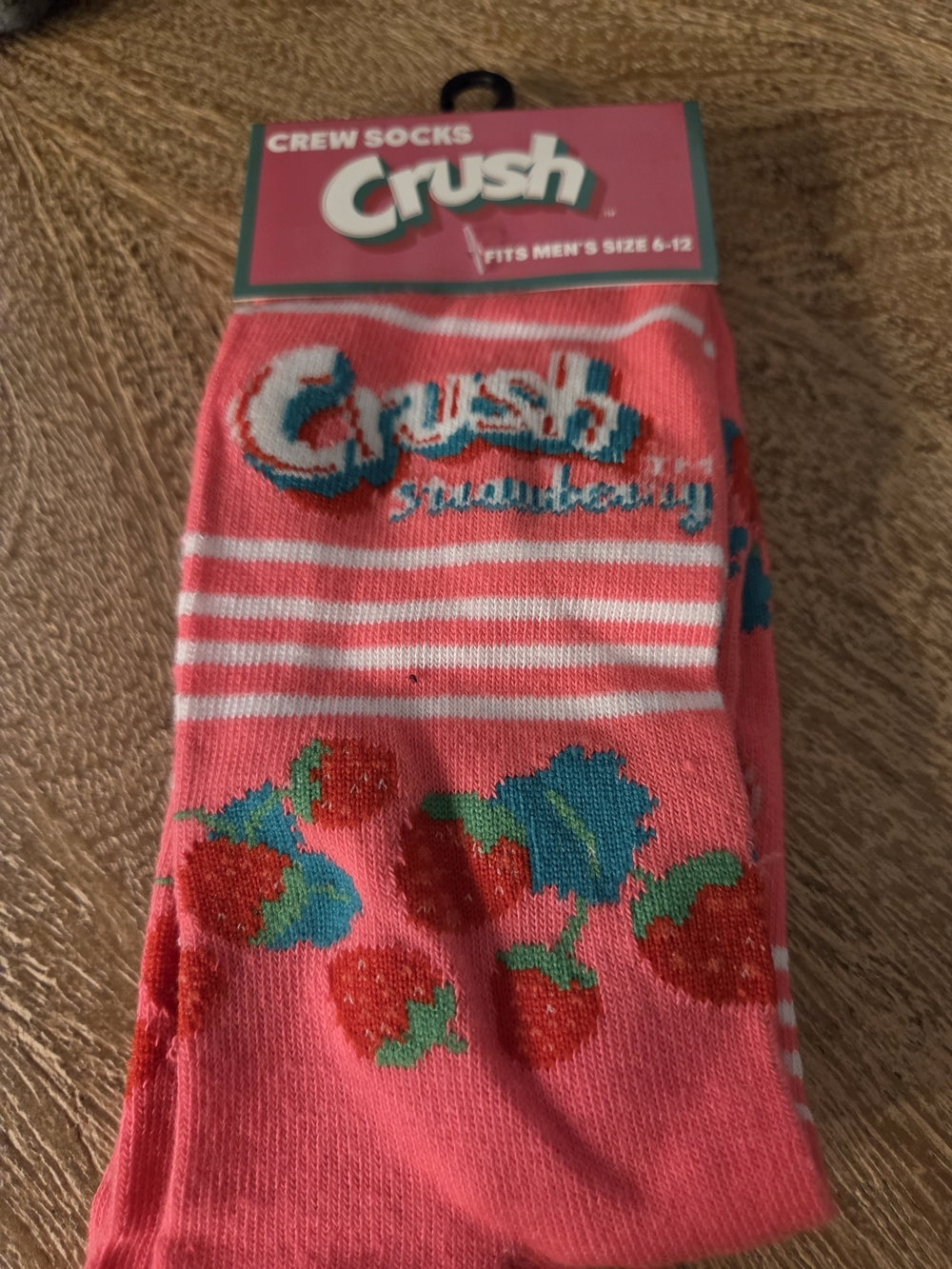 Strawberry Pink Crew Socks